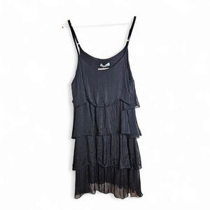 LiaBella Women's NWT Black Italian Silk Party Cocktail Dress Fairy Goth Size XL